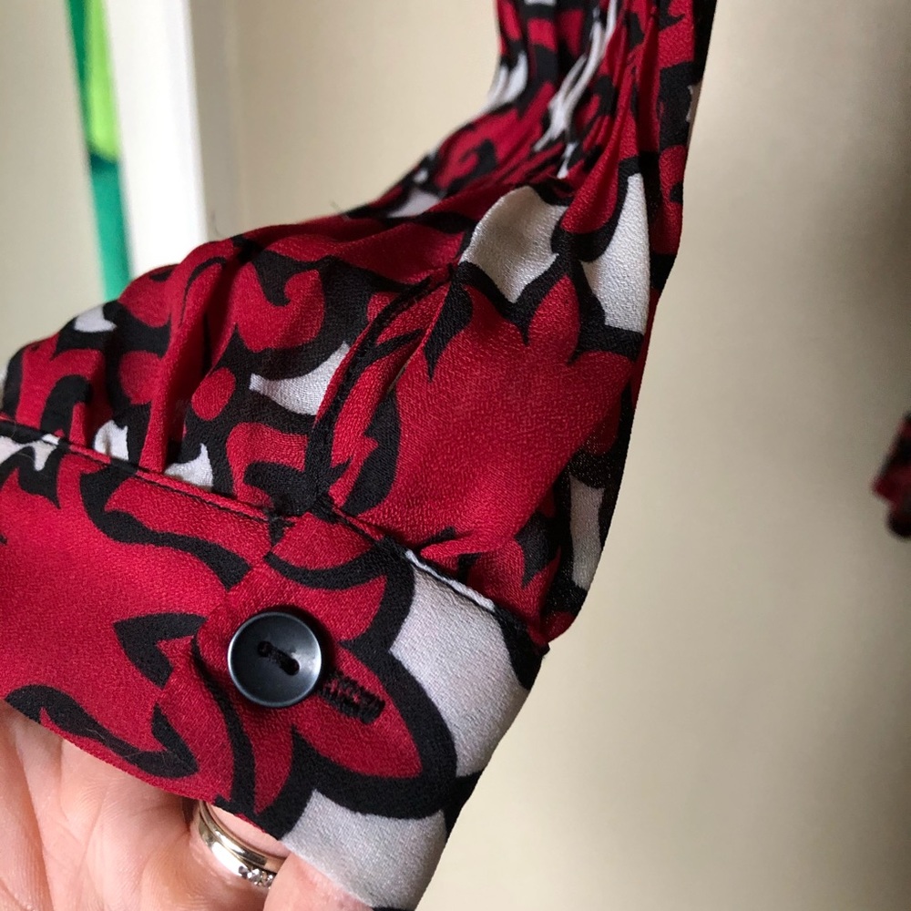 Red Ruffle Button Down Top - image 5